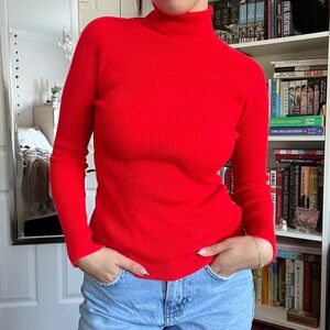 Red turtleneck